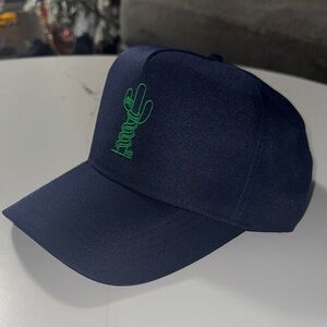 Navy Blue Cap with Green Embroidery